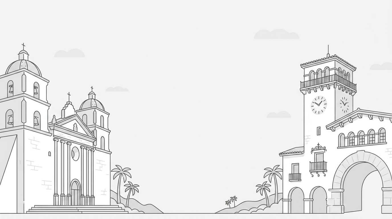 Santa Barbara landmarks illustration